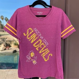 OVB Maroon/Gold Arizona State University V-Neck Tee L